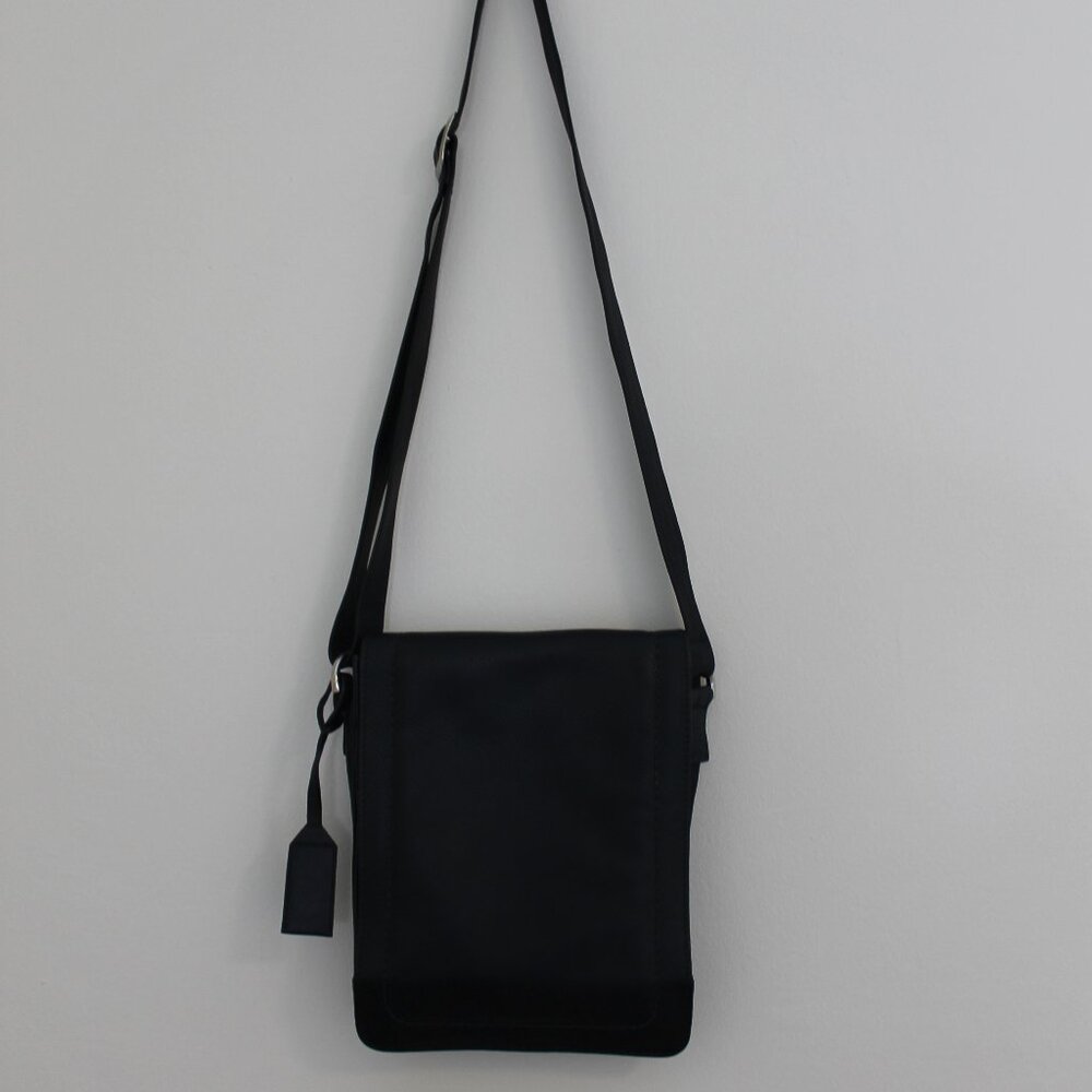 Danilo's Black Leather Crossbody Satchel